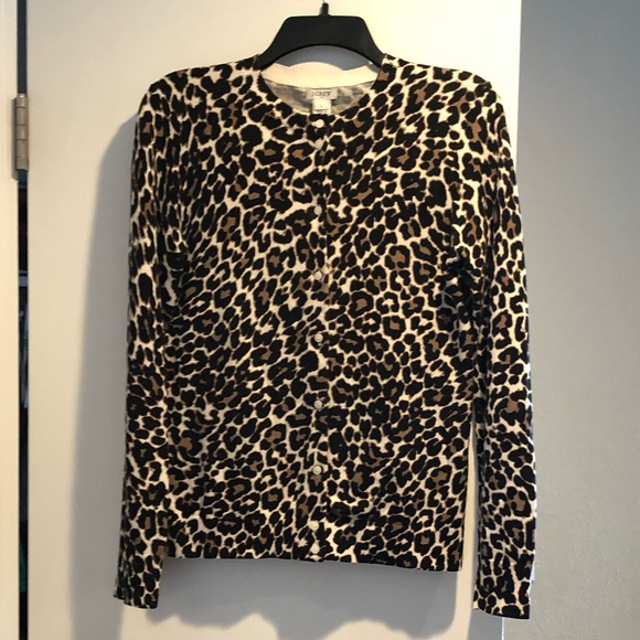 J. Crew Leopard Print Cardigan - Picture 1 of 4